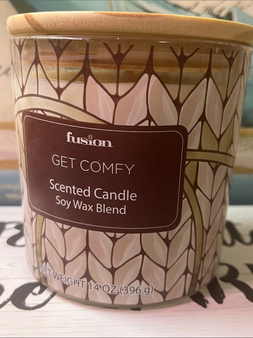 Fusion 'Get Comfy' Scented Soy Wax Candle - Beige & Brown